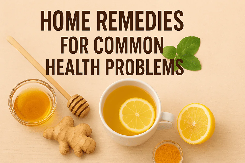 home remedies for common health problems using natural ingredients like ginger,
