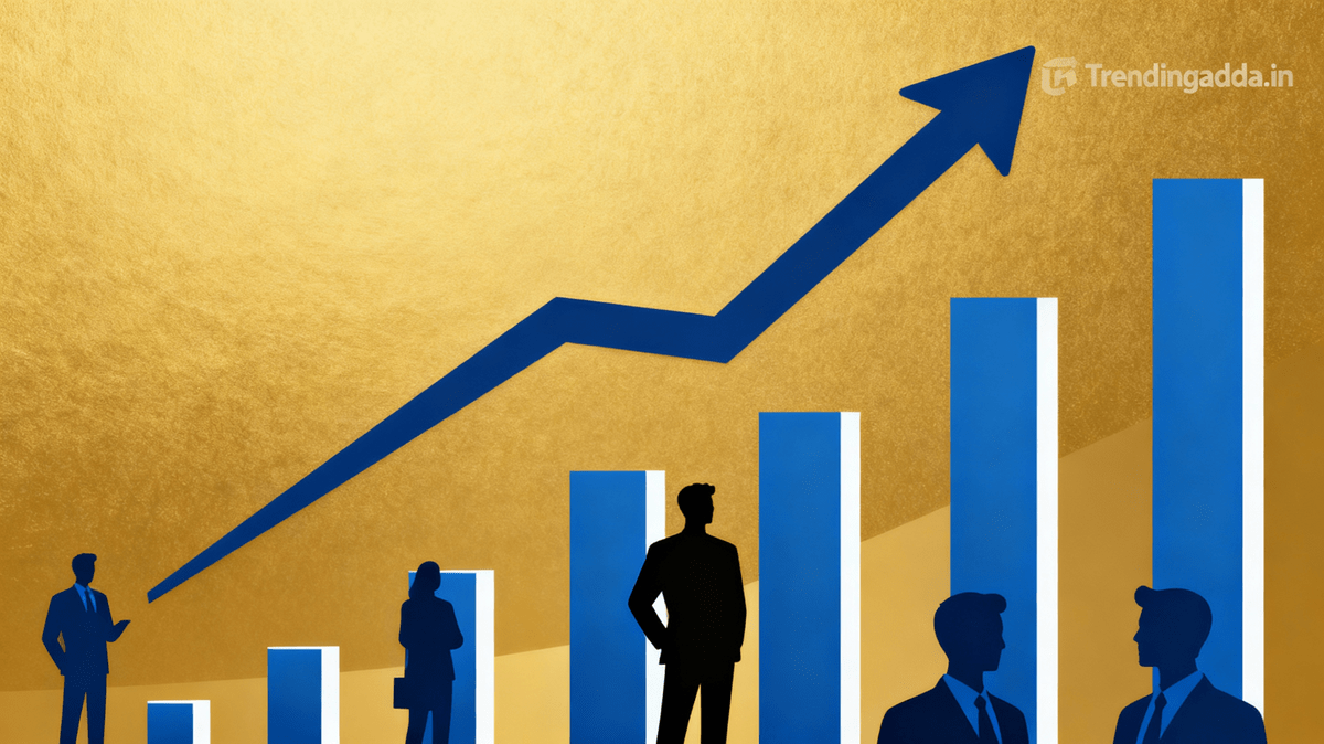 An elegant and creative representation of Motilal Oswal Midcap Fund highlighting midcap market growth with sleek gold and blue design elements and a discreet watermark