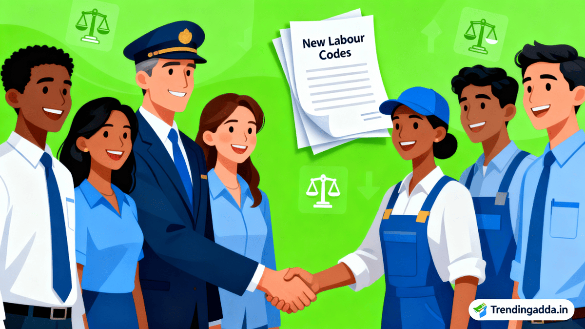 Thumbnail illustrating the widespread happiness among employees and the public due to the empowering reforms introduced by the New Labour Codes