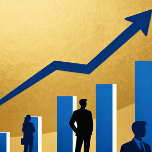 Modern finance-themed image with upward-trending graphs, midcap company silhouettes, in gold and blue colors, featuring a subtle Trendingadda.in watermark Motilal Oswal Midcap Funds