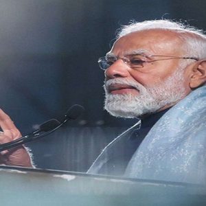 Prime Minister Narendra Modi inaugurating India AI Impact Expo 2026 at Bharat Mandapam New Delhi